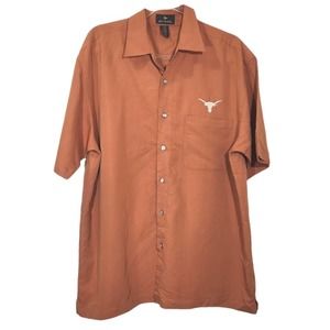 Antigua University Texas Longhorns Austin Burnt Orange Button Up Men's Shirt L